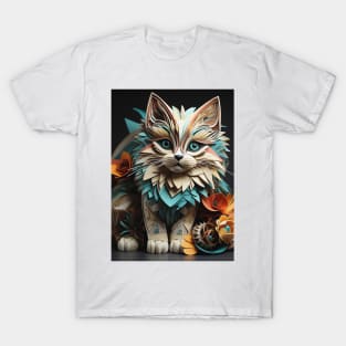 Fold Art Style Cat T-Shirt